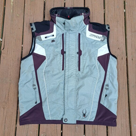 Spyder Vest Dermizax-EV Men's Gray Ski Vest Reflective Size Large Water Resistan - Picture 1 of 14